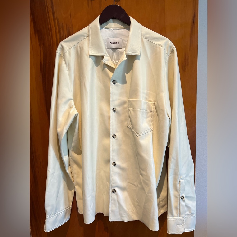Nanushka Faux Leather Button Down Shirt